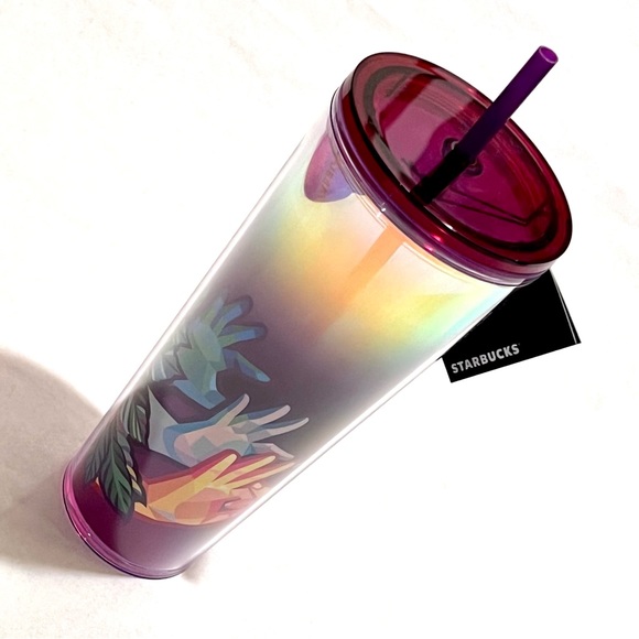 Starbucks 2023 Sign Language Cold Cup with Straw Purple 24oz - Picture 5 of 13